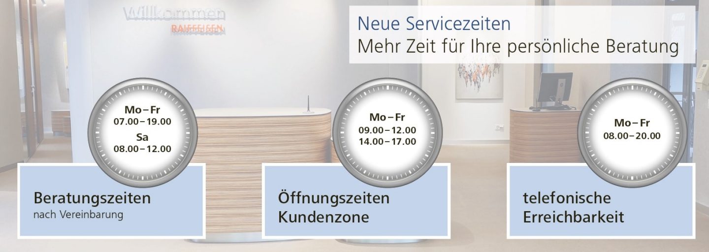 Neue Servicezeiten