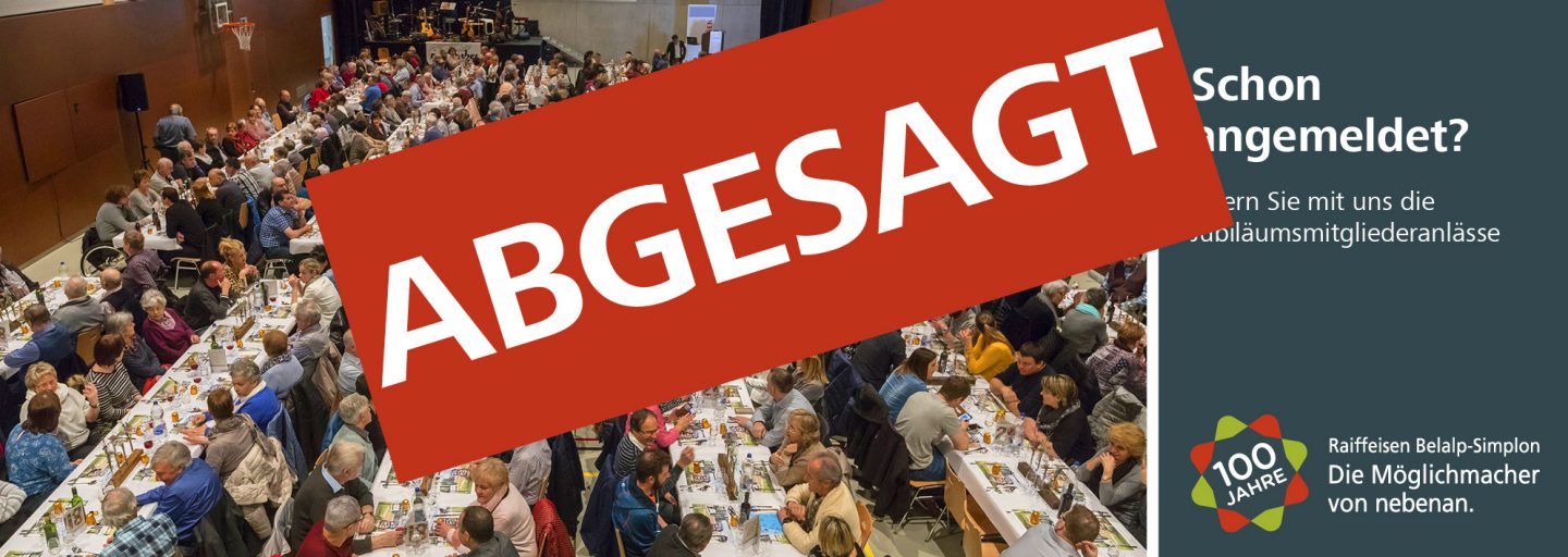 Absage Jubiläumsmitgliederanlässe 2020