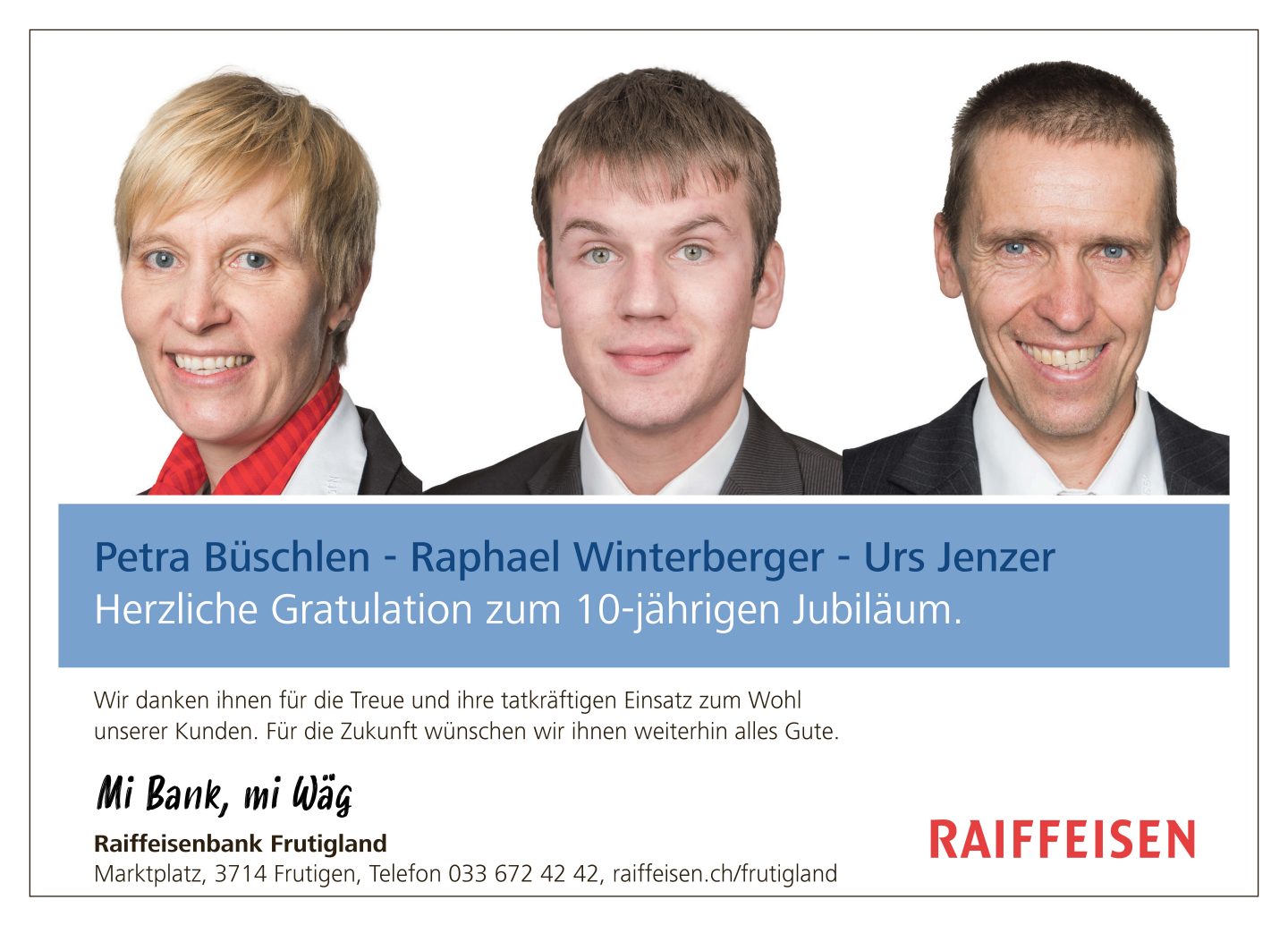 10-jähriges Raiffeisenjubiläum