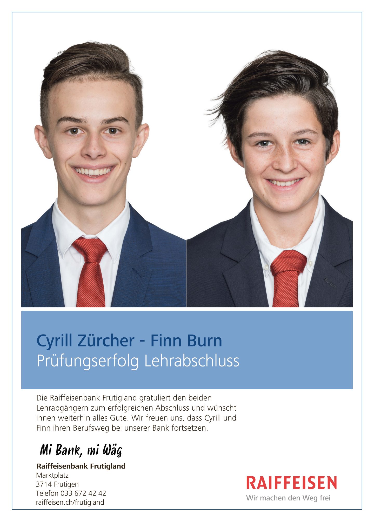 Erfolgreicher Lehrabschluss als Kaufmann EFZ