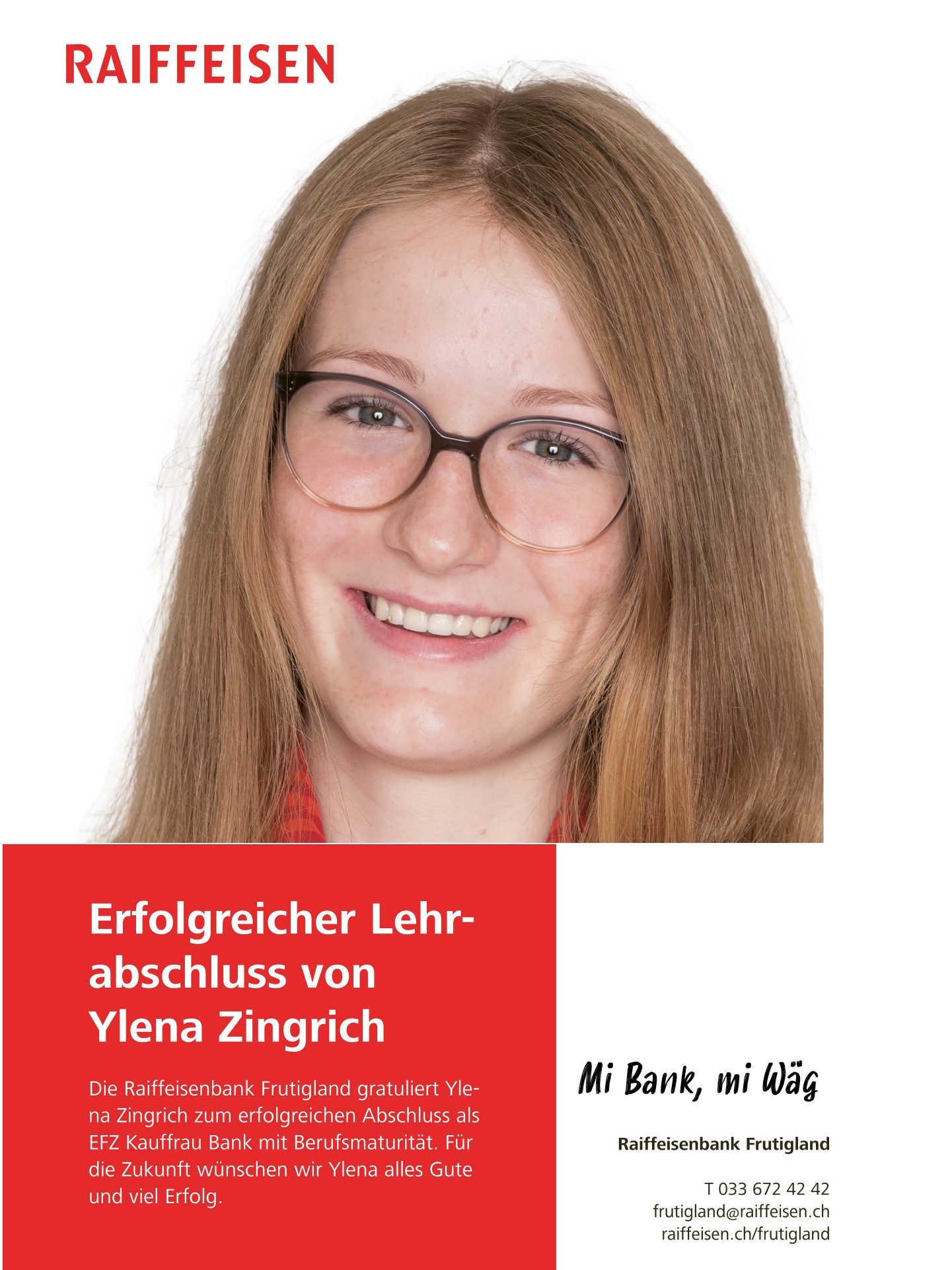 Erfolgreicher Lehrabschluss als Kauffrau EFZ