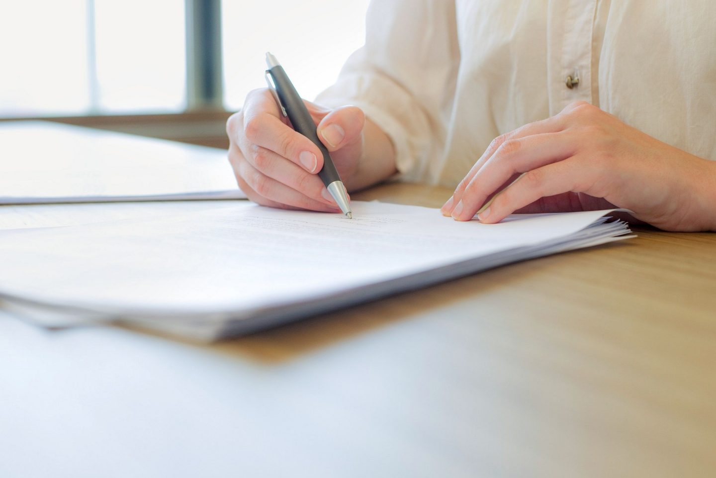 Dokument, welches unterschrieben wird