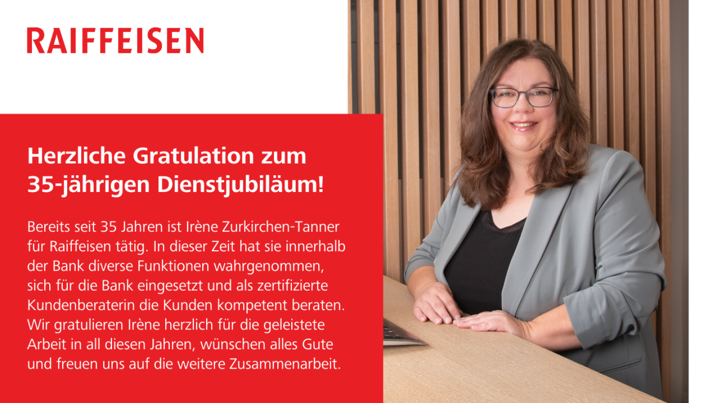 Bild von Irène Zurkirchen mit Gratulationstext