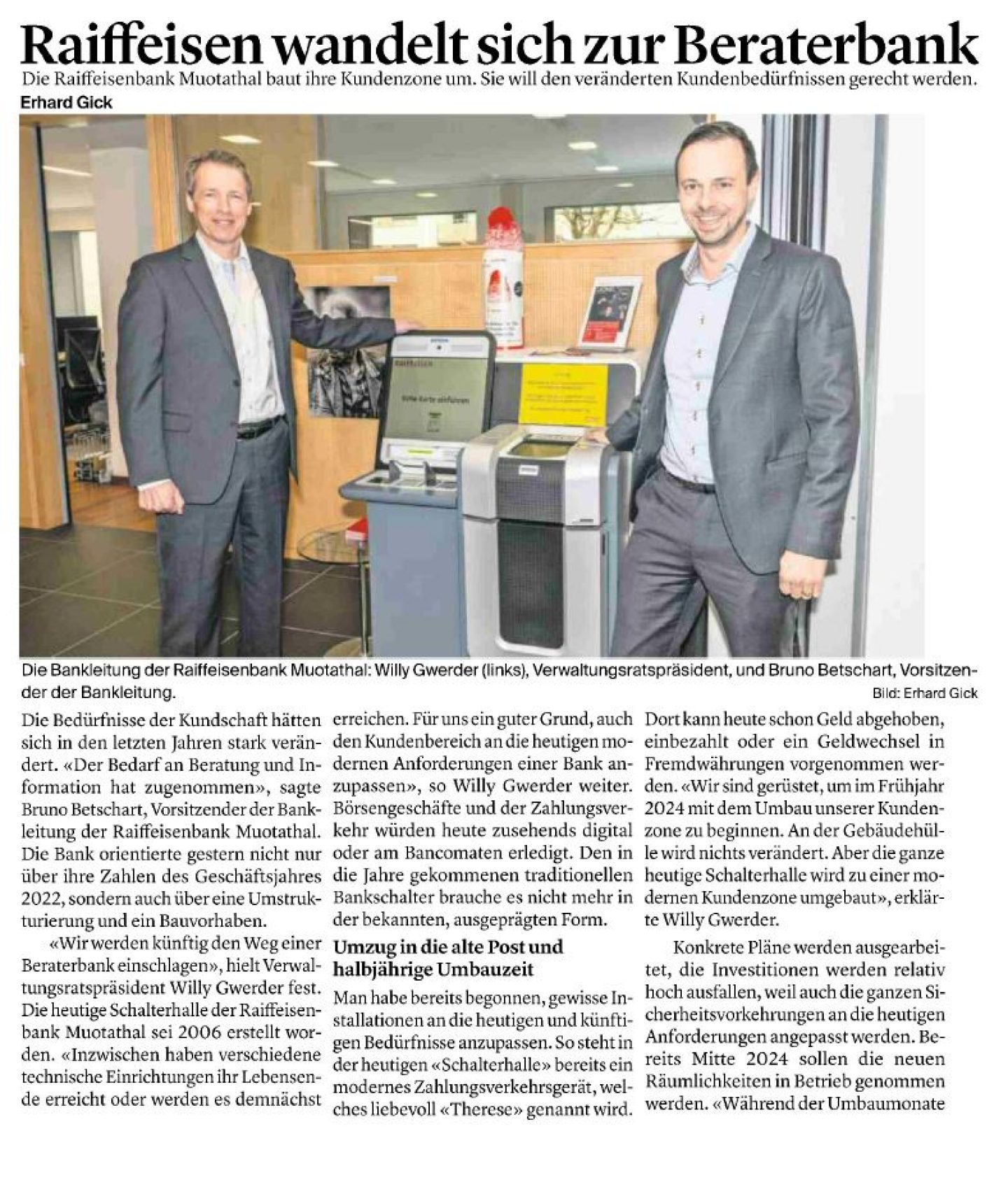 Auszug Bote der Urschweiz