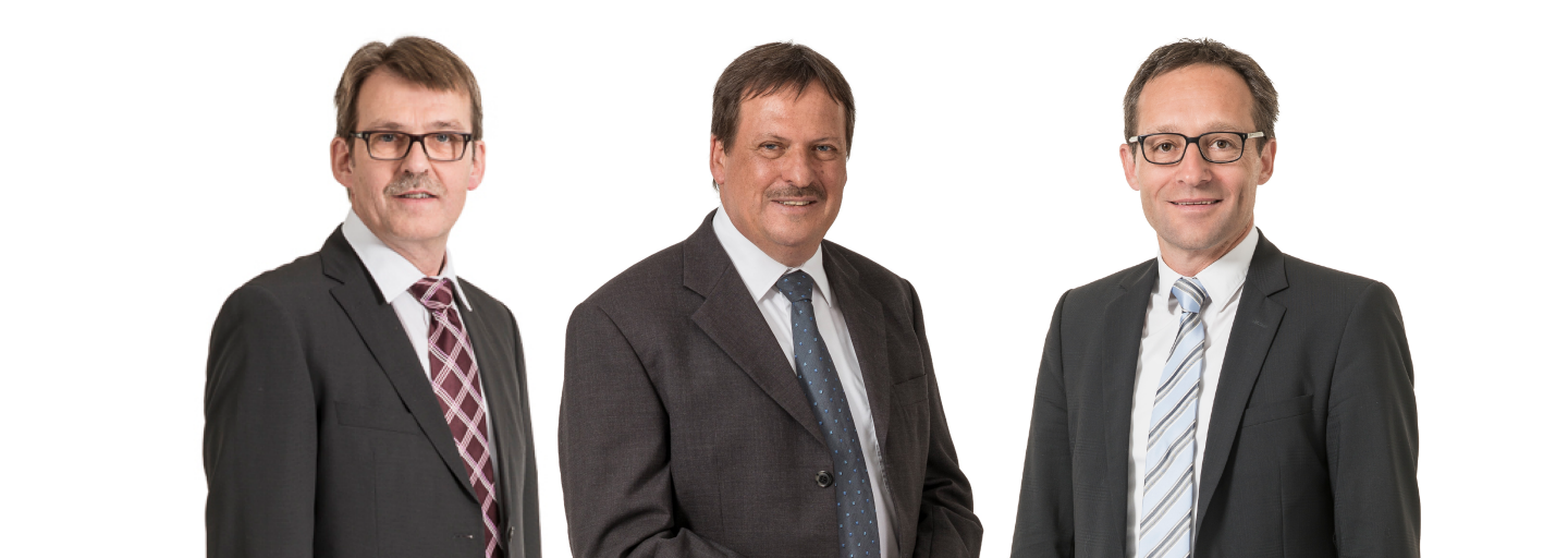 v.l.n.r: Peter Huber (abtretender Verwaltungsrat), Guido Messmer (abtretender Verwaltungsratspräsident), Christof Koller (neuer Verwaltungsratspräsident)