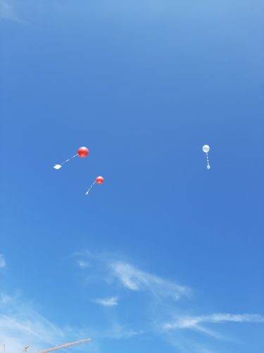 Die Ballone fliegen davon und teilweise bis weit über die Landesgrenzen hinweg.