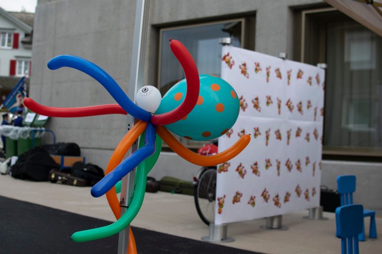 Ballontier Oktopus vor der Sumsi Wall