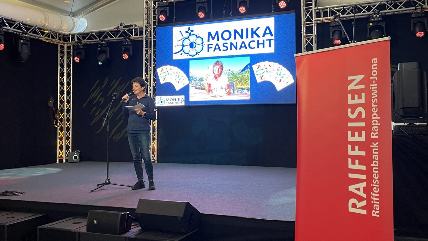 Raiffeisen Jass-Turnier Begrüssung Monika Fasnacht