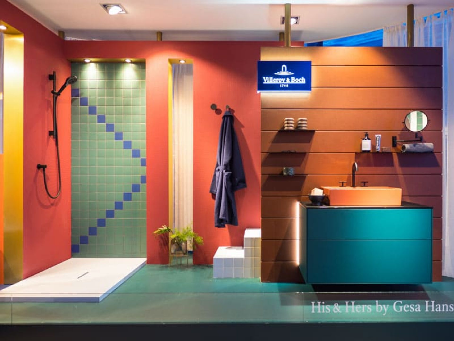Concetto cromatico «his and hers by Gesa Hansen» per Villeroy & Boch all'ISH del 2019.