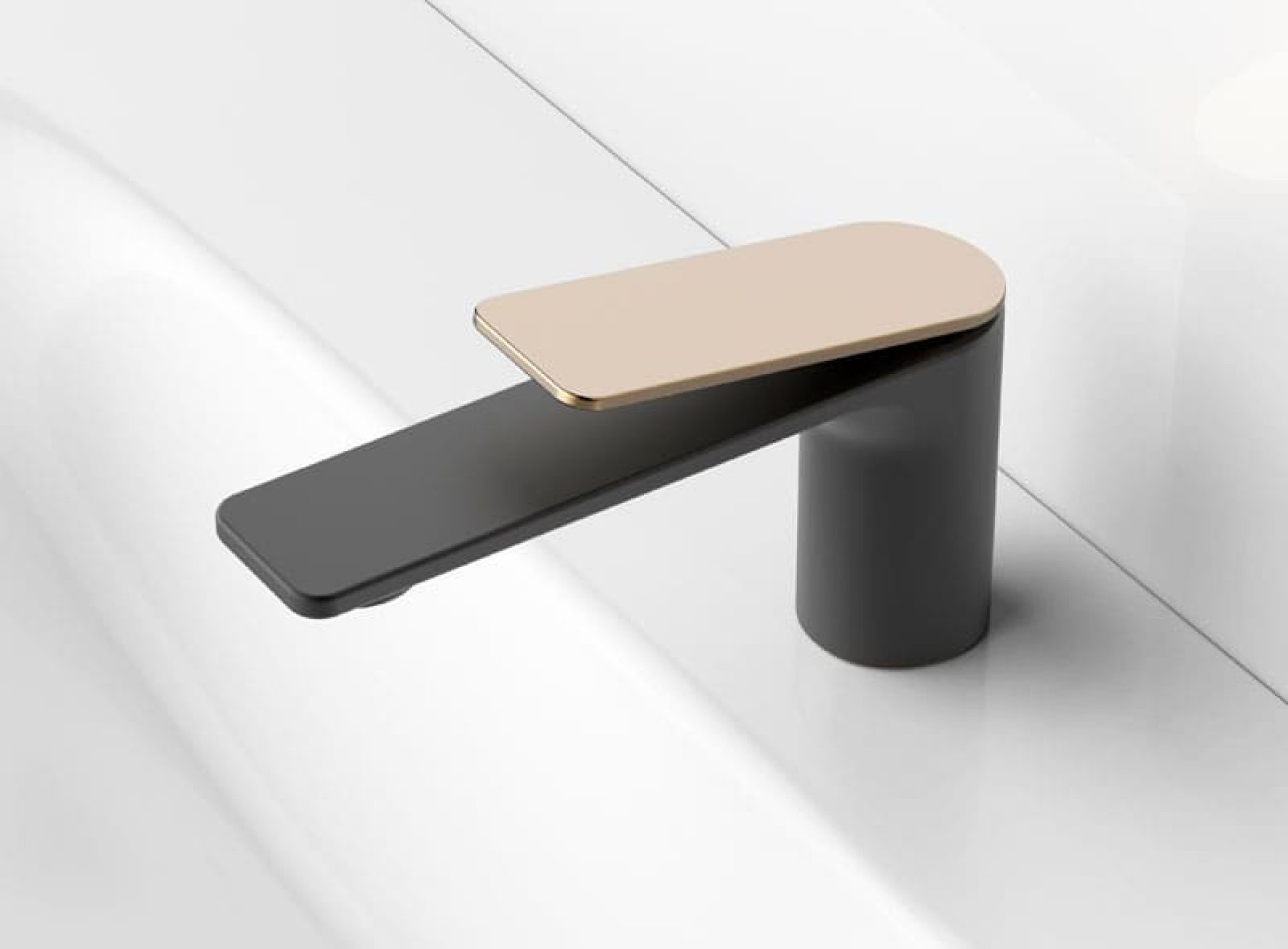 Ancora Matteo Thun e Antonio Rodriguez: per il produttore indiano Jaquar, i designer hanno combinato il nero e l'oro per creare eleganti rubinetterie della serie per bagni «Laguna». ® Faucet