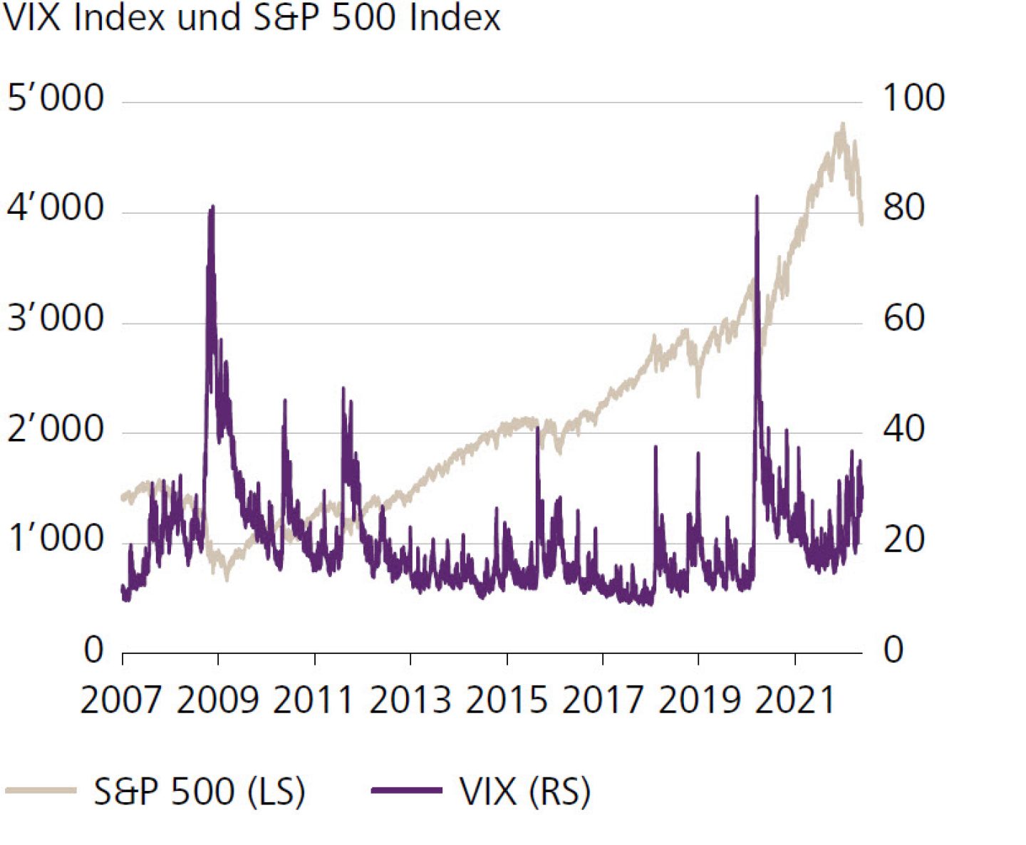 VIX Index und S&P 500 Index
