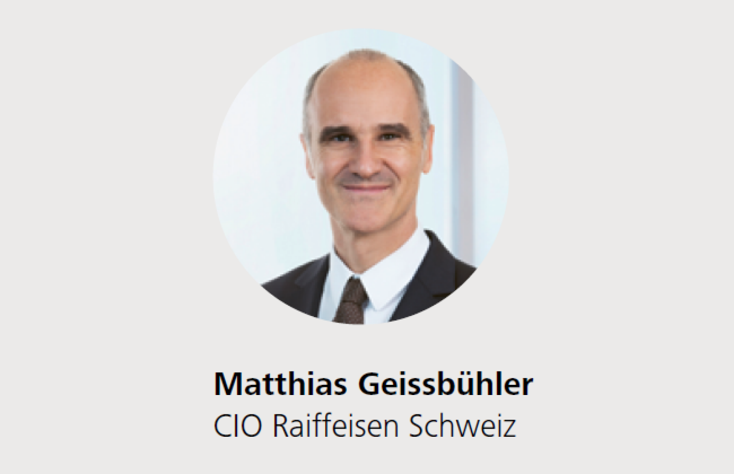 Matthias Geissbühler, CIO Raiffeisen Schweiz