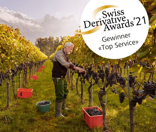 Raiffeisen gewinnt erneut den Swiss Derivative Award 2021 in der Kategorie «Top Service».