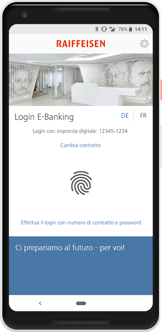 Login con impronta digitale