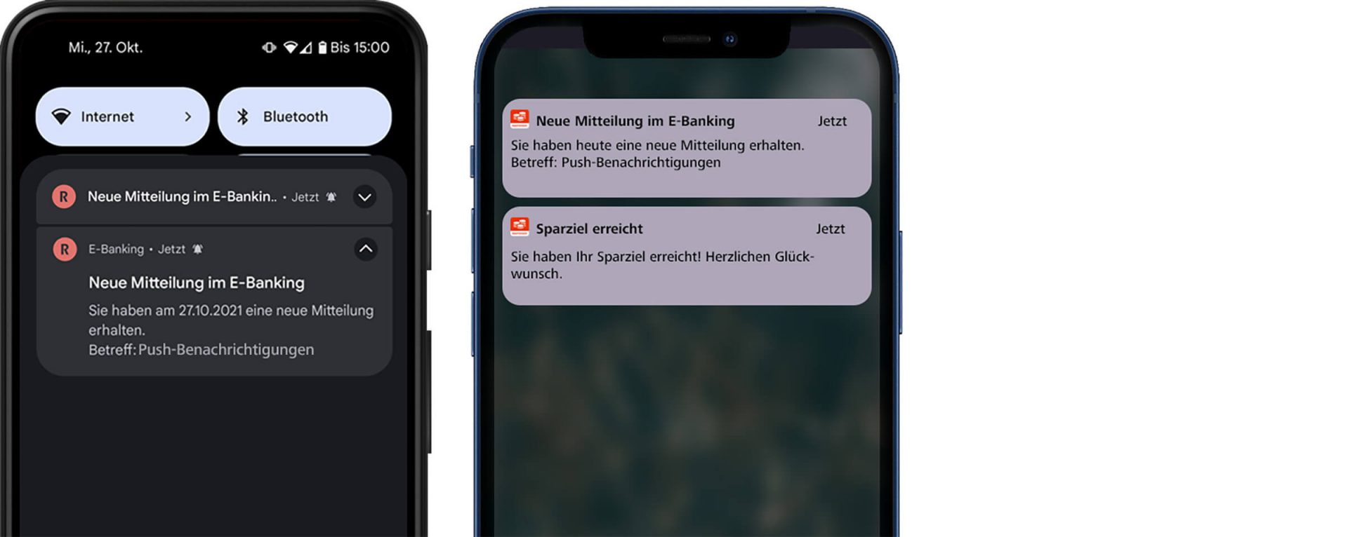 Push Benachrichtigungen E-Banking App
