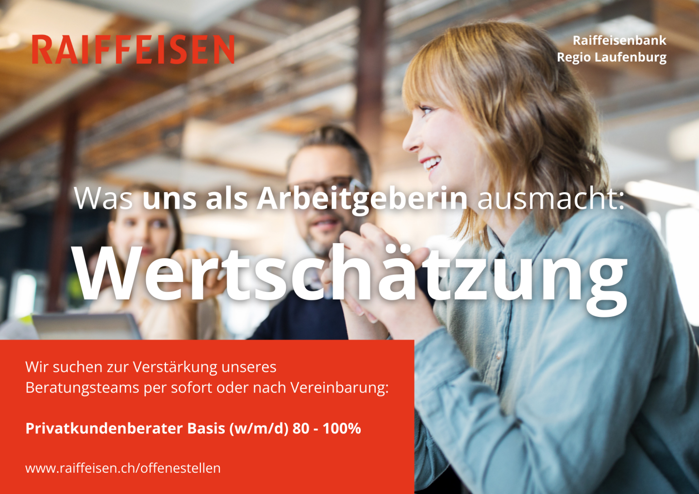 Offene Stelle Privatkundenberater Basis