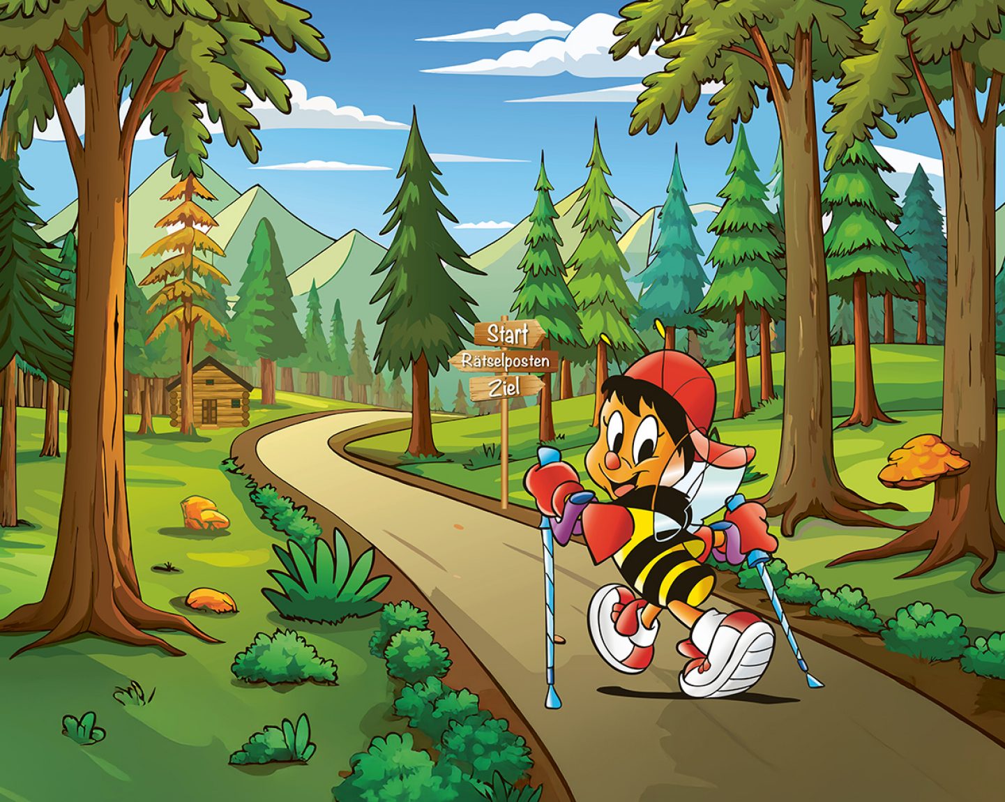 Sumsi wandert durch den Wald