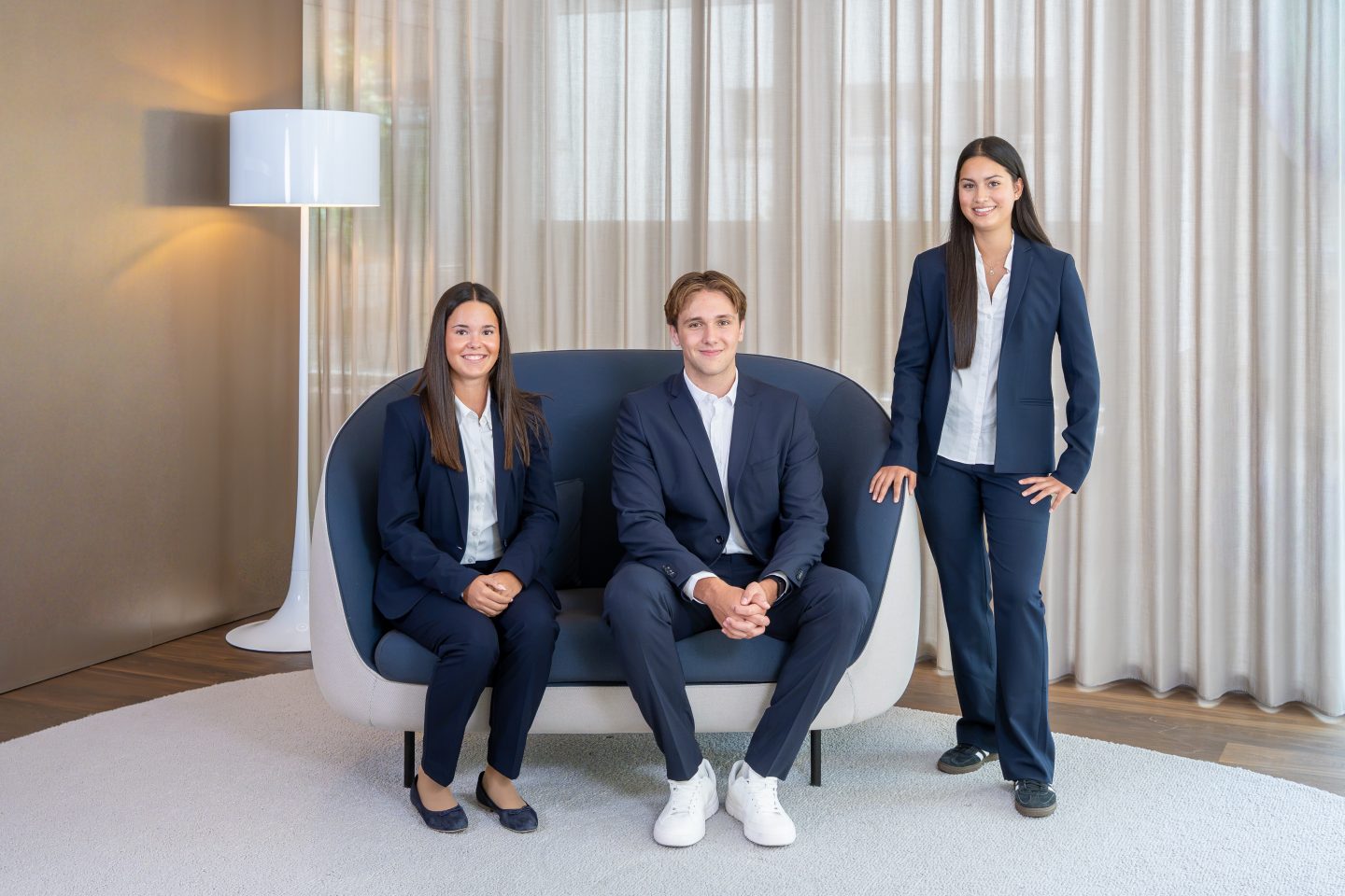 Unsere neuen Lernenden (v.l.n.r.): Melissa Suter, Luke Schweizer und Leonie Baumann