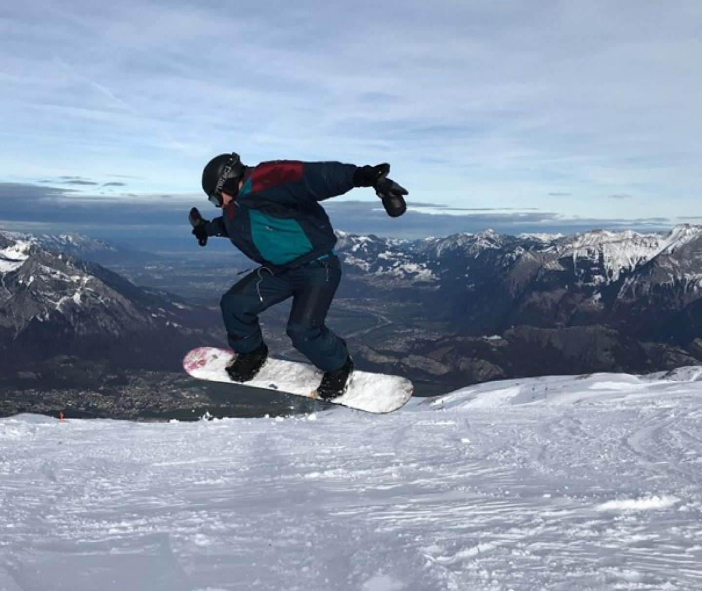 Pascal Hobi in Action im Schnee
